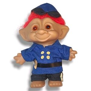 Vintage '90s Policeman Troll Doll Ace Novelty 5"